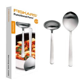 Fiskars Serving Cutlery, 2 Pieces, Quality Steel, Silver/Matt, Functional Shape, 1002959
