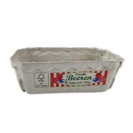 Berry Bowls for Fruits, Fruit Bowls, Packaging Bowls, Compostable Bowls for e.g. Strawberries, Blueberries, Raspberries (Pack of 12, for 500 g)