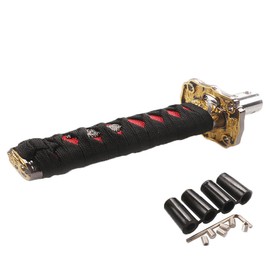 Samurai Sword Automatic Shift Knob, Katana Stick Shift Knobs Level Gear Shifter, Compatible with Lock/Button Automatic Transmission (20cm Black/Red)