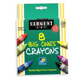 Sargent Art 22-0589 5-Inch by 9/16-Inch The Big Ones 8-Crayons and Peggable