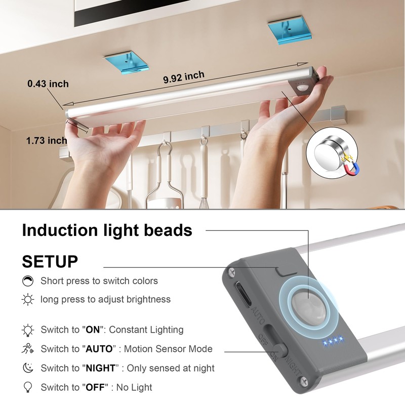 2PCS RV Lights Exterior Motion Sensor RV Step Light,Under Cabinet