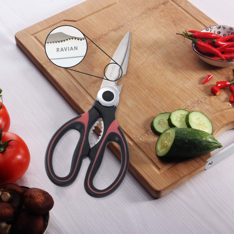 Ravian Kitchen Scissor Heavy Duty Shears with PP Cover Multifunctional