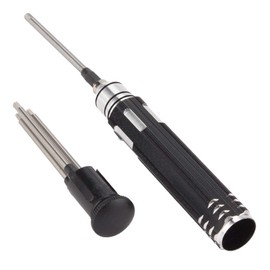 Mxfans 4pcs 1.5-3.0mm Black Aluminum Alloy + Steel Screwdriver for RC Airplane Car Ship Durable