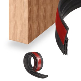 HARFINGTON Door Draft Stopper 41" Under Door Seal Door Bottom Seal Blocker Noise Stopper Strong Adhesive Weather Stripping Strip for Exterior Interior Doors, Black