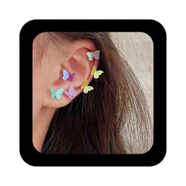 Xduargs Boho Colorful Butterfly Earrings Cute Butterfly Earrings Set Rainbow Butterfly Tiny Earrings Funny Butterfly Earrings 3D Butterfly Earrings Minimalist Butterfly Animal Earrings for Women