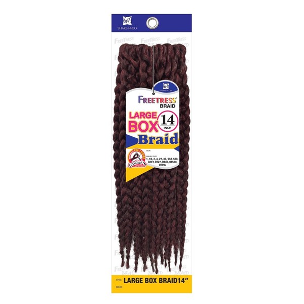 LARGE BOX BRAIDS 14" (4 Medium Brown) - Freetress Crochet Bulk Braiding Hair