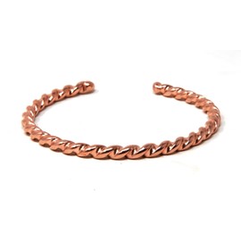 Cowboy Rope Style - Natural Solid Copper Bracelet Hand Forged in the United States - Unique Style for your Country Western Fashion (Natural, Large 7.5")