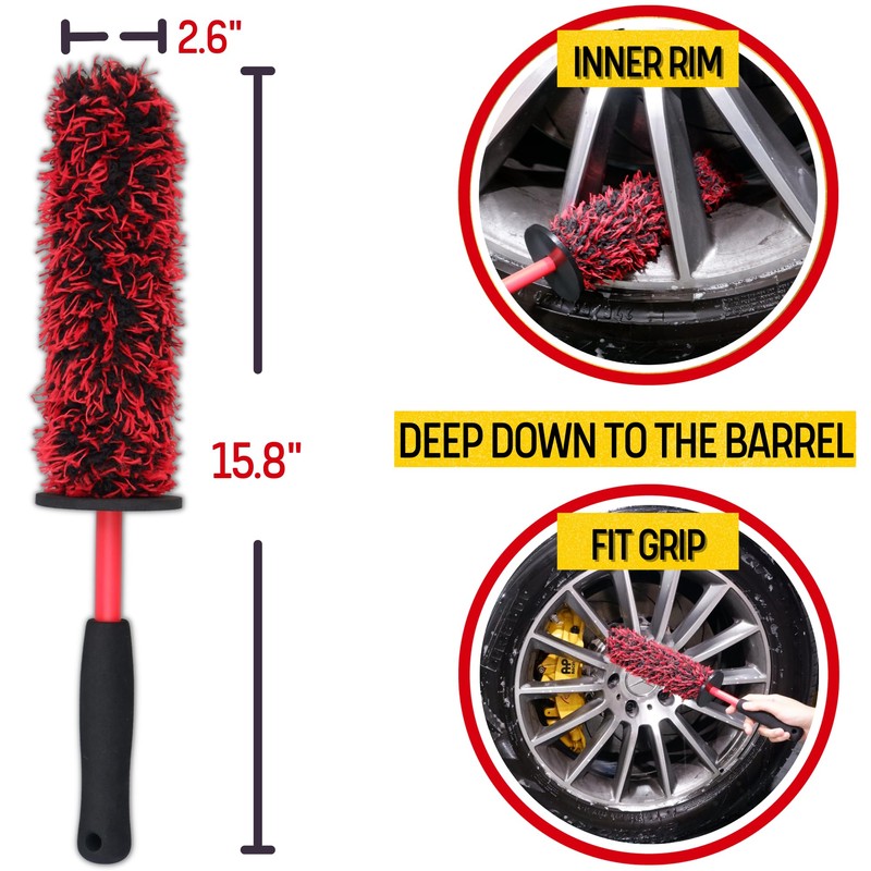 oesee Metal Free Microfiber Wheel Brush Kit- Microfiber Angled Wheel