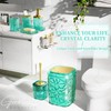 Bathroom Accessory Set, 9-Piece Teal Bathroom Set with Trash Can,