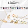 Linawe Rhinestone Simple Silver Necklace for Women, Dainty Interlocking Double