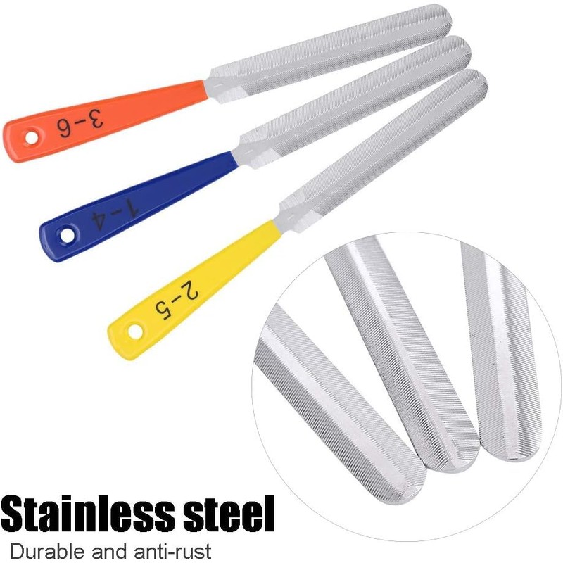 3Pcs Guitar Nut File Set, Carbon Steel Guitar Fret File,