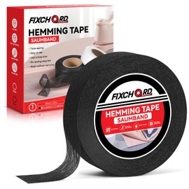 FIXCHORD Hemming Tape, Wonder Web Hemming Tape, No Sewing Iron on Tape, Iron on Hemming Tape, Extra Strong Fusible Fabric Tape for Clothes Curtains Ironing and Bonding, DIY Crafts, Black, 30m*30mm