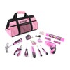 DIFFLIFE Pink Tool Bag, 126-Piece Lady's Home Repairing Tool Set
