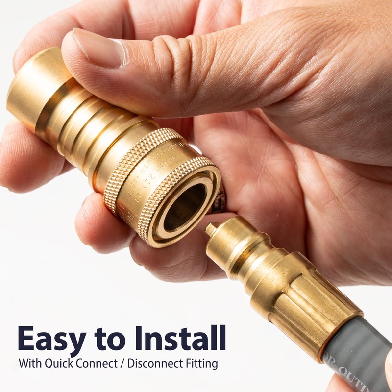 15FT 3/8" ID Natural Gas Hose – PVC Rubber Outer
