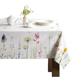 Maison d' Hermine Table Cloths 100% Cotton 60 Inch x 60 Inch Decorative Washable Square Tablecloth Table Cloth, Dining, Kitchen, Party & Camping, Botanical Fresh - Spring/Summer