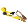 US Cargo Control 2 Inch x 50 Foot Yellow Ratchet Tie Down Strap with Long Wide Handle and Flat Hooks