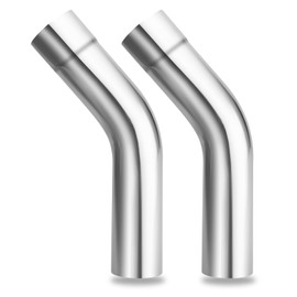 LCGP 3"OD 2 Pcs 45 Degree Exhaust Tube Made of High Quality Stainless Steel DIY Exhaust Pipe
