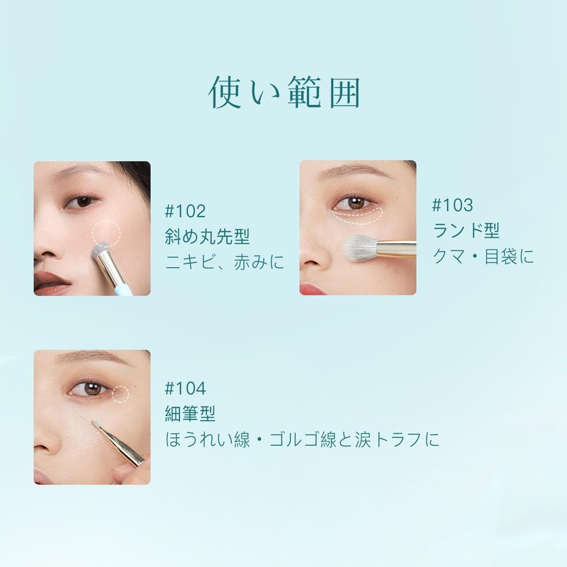 TIMAGE Makeup Brush, Concealer Brush, 2-Way Double End, Makeup, Ordinance,