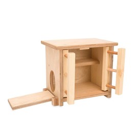 HearthSong Wooden Chicken Coop with Real Working Doors and Ramp for Imaginative Play, Measures 9½"L x 5½"W x 8" H