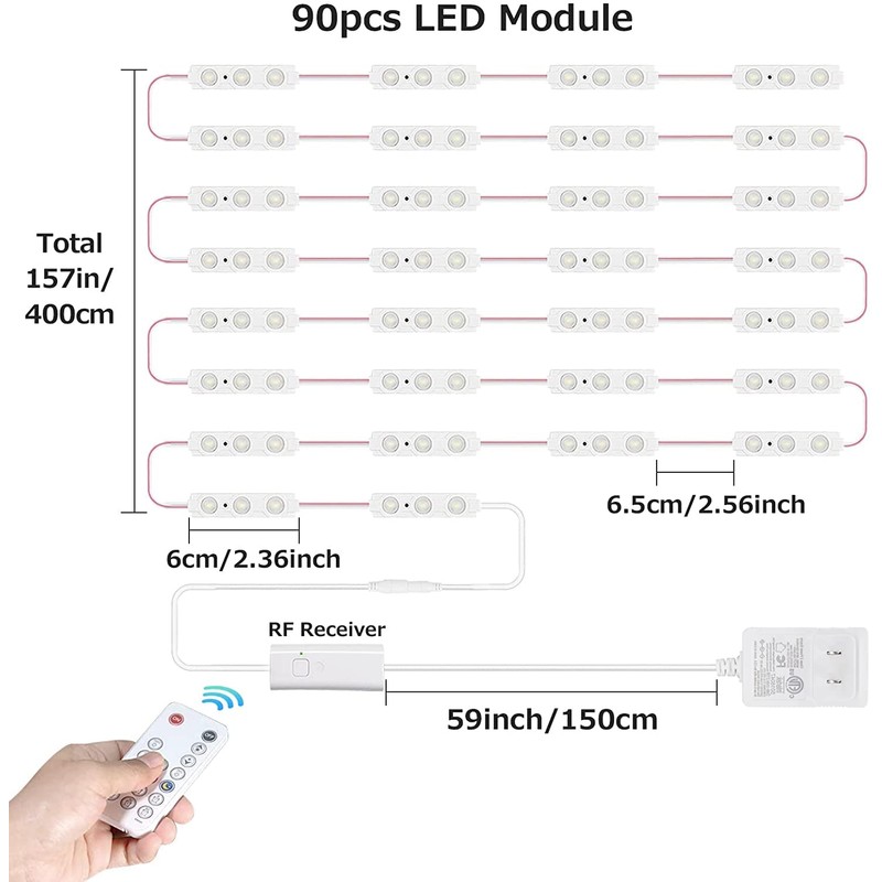 Kintion LED Vanity Mirror Lights with RF Remote, Dimmable Hollywood