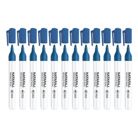 Nataraj 12 x Blue Whiteboard Marker Pens 2mm Bullet Tip Erasable Dry Wipe Marker For Office and Home - Sold By VR Angel