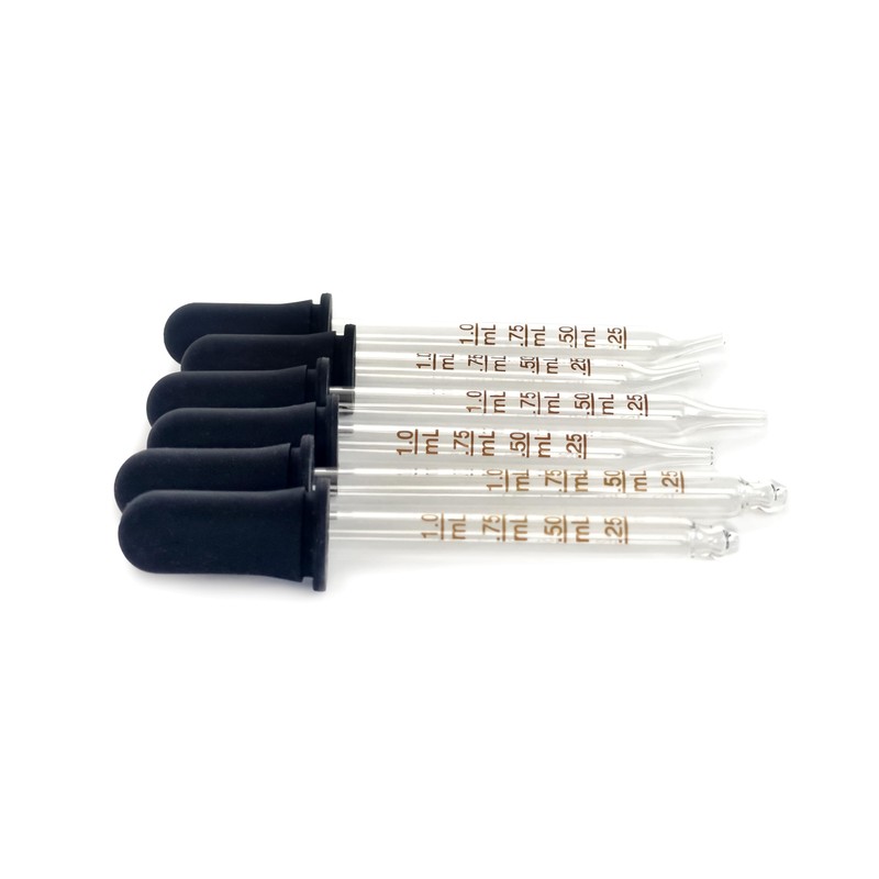 Vivaplex, 6, Graduated, 1 ml Glass Eye Droppers. Assorted Pack