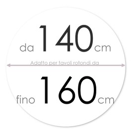 Round Cotton Molleton Table Protector 470gsm for Tables from 140cm to 160cm