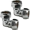 NPH 15mm Chrome Plated Compression Elbows Angled Pipe Connectors for
