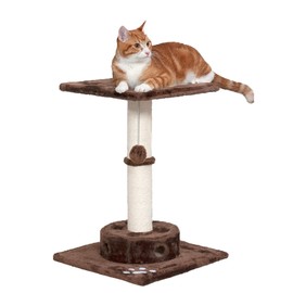 Furhaven Pet Furniture for Cats and Kittens - Tiger Tough Small Cat Tree Scratching Post Playground, Brown