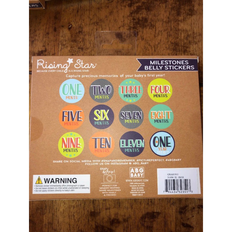Rising Star NEW Rising Stars 12 Milestone Belly Stickers baby