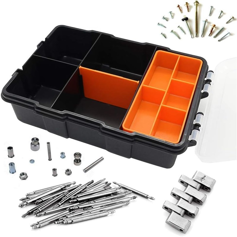 Compartment Small Parts Organizer, Waterproof Portable Organizer Box with Removable