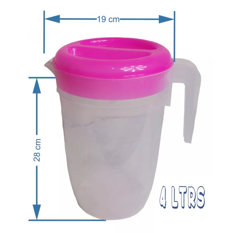 Boris 10 Jarras Para Agua 4 Litro Varios Colores Plástico