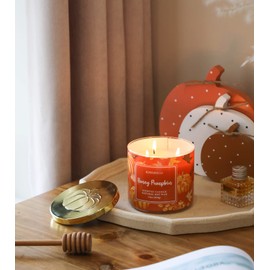 Honey Pumpkin Candle, Fall Scented Candle, Large 3 Wicks Candle, 14 oz