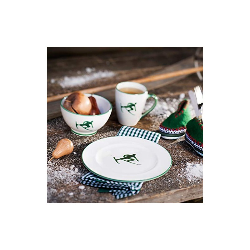 GMUNDNER KERAMIK Dessertteller Gourmet Durchmesser: 22 cm grüner Toni Geschirr,