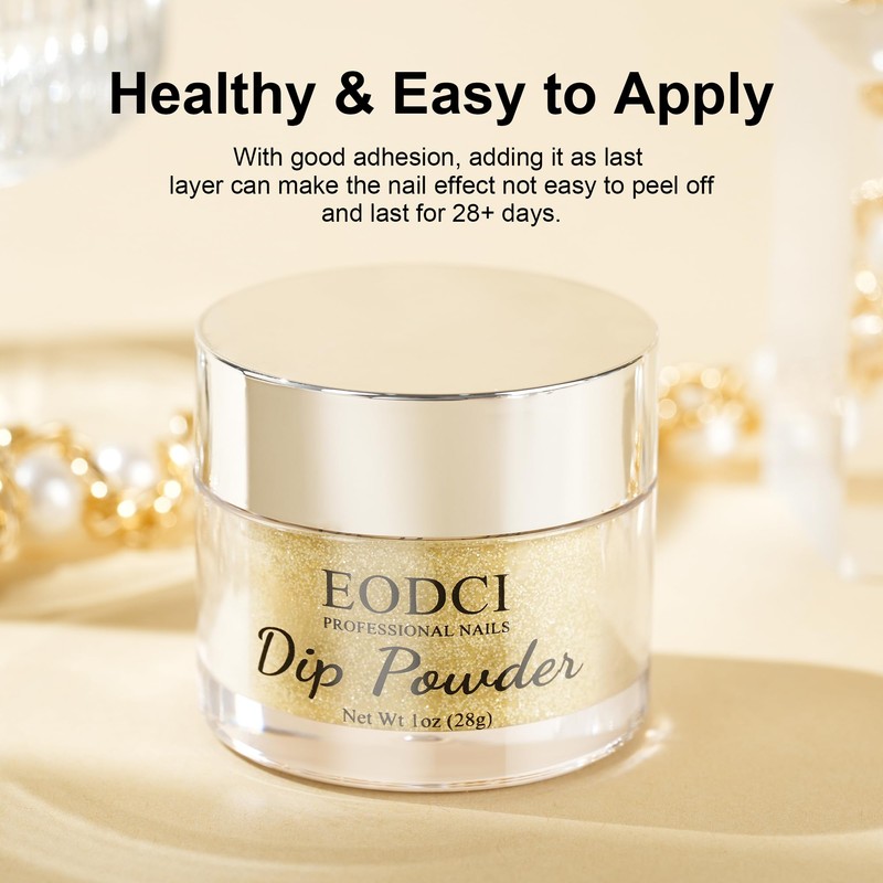 EODCI Dipping Powder Nails Set, Dipping Nail Powder, Yellow Dipping