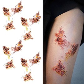 Snake Scales Tattoo Stickers Helloween Gold Python Scales Waterproof emporary Tattoos Stickers for Women Men Girl Adults Holiday Party Decoration Supplies (4 Sheet)