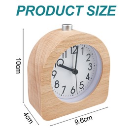 Newaner Wecker Analog Ohne Ticken, Nachttisch Tischuhr mit Nachtlicht, Retro Holzwecker, Holz Wecker mit Snooze für Büro, Schlafzimmer, Arbeitszimmer, Kinderzimmer, Naturholz in Hellbraun