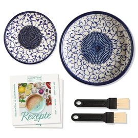 evergrate Geniales Duo: Plate Grater + Dip Bowl Celia Motif with 2 Pastry Brushes and 2 Recipe Booklets