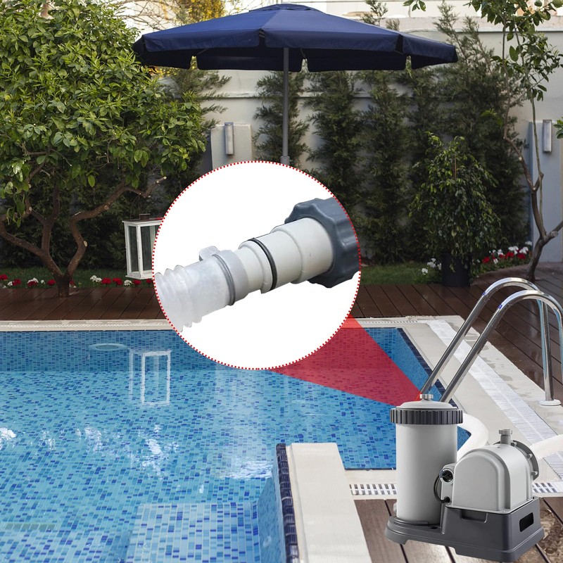 HongFuFu 4 Pack Pool Hose Adapter with 4 PCS Clamps,