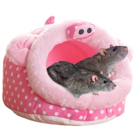 EAEDMY Guinea Pig Bed House & Hideout for Rat Bearded Dragon Hedgehog Ferret to Sleep and Hide, Guinea Pig Cage Accessories Habitat Décor (X-Large, 3.Pig)