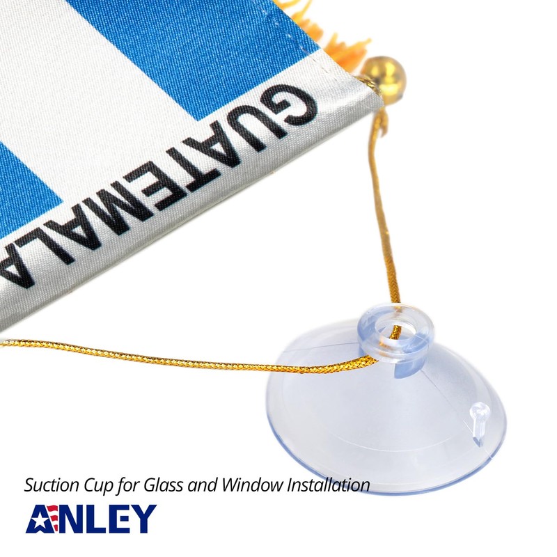 Anley 4 X 6 Inch Guatemala Fringy Window Hanging Flag