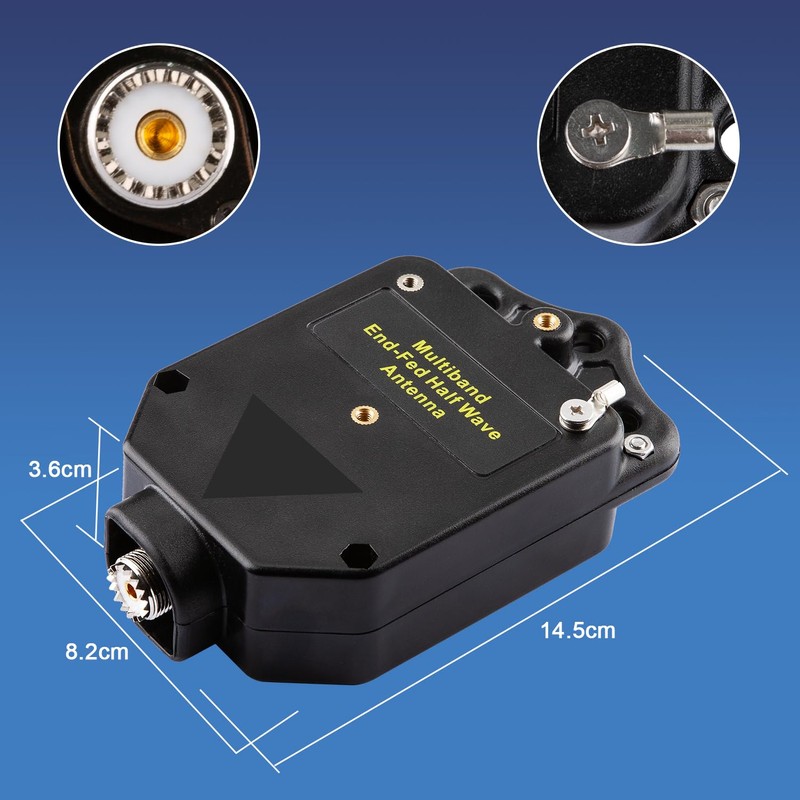Upgraded 150W HF End Fed Antenna 1-30MHz,1:64 Balun Shortwave Radio