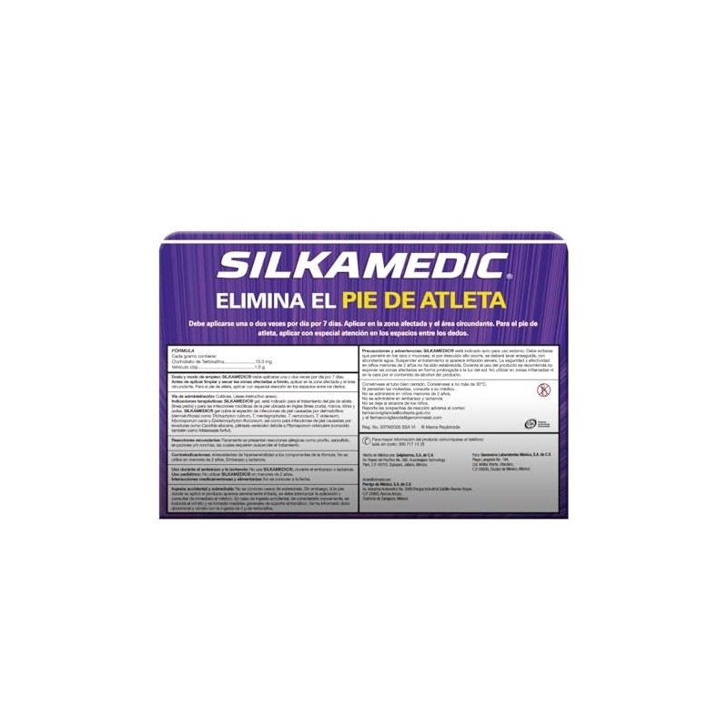 2 Pack SILKAMEDIC. Gel antimicótico de 15g Talco Extrasecante 150g.