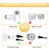 Sevici Light Socket to Plug Adapter, Convert Light Bulb Socket