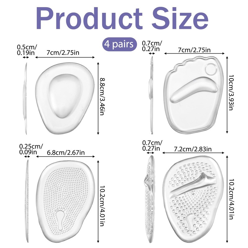 High Heel Cushion Inserts for Women, Ball of Foot Cushions