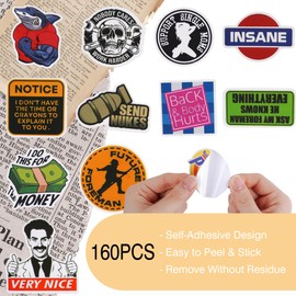 TOCCOOL Teamsters Stickers for Hard Hats, Fun Stickers, Helmet Stickers, and Blue Collar Stickers, Suitable for Truck Drivers, Mechanics, Electricians, and Construction Workers. (160 PCS)