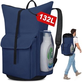 132L Laundry Bag Backpack College Extra Large Heavy Duty, Laundry Bag with Shoulder Straps for College Dorm Essentials, Large Laundry Backpack for Travel, Laundromat, Apartment, Black - Color: blue