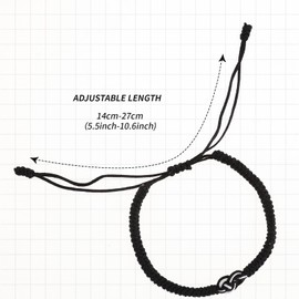 DIVINA VITAE Matching Couples Bracelets Adjustable Boyfriend Girlfriend Bracelets Woven Thread String Promise Bracelet for Her Him Women Men(To My Love，Black + White)