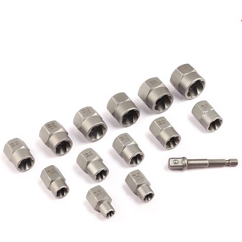14Pcs Impact Bolt & Nut Remover Set, Stripped Lug Nut