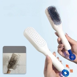 LS One-Press Hair Release Detangling Comb White Hair Comb 3ea